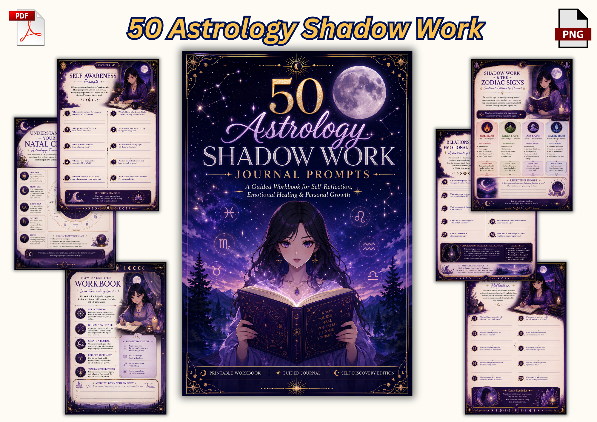 50 Astrology Shadow Work Journal