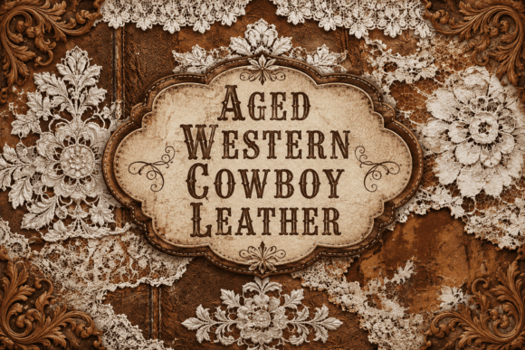 Aged Western Cowboy Leather Graphic Backgrounds By Pro Designer Team