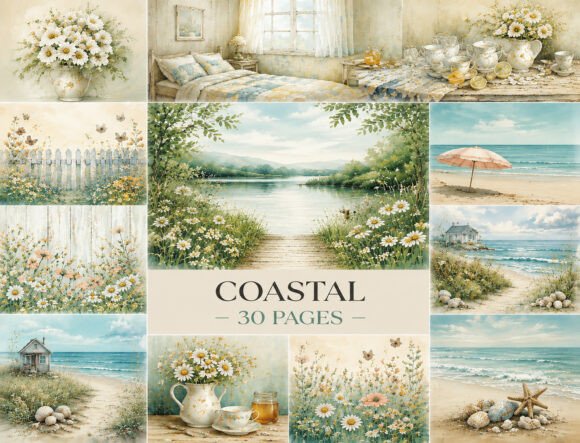 Beach Journal, Sea-Themed Journal, Ocean Gráfico Fondos Por Attractions Artist