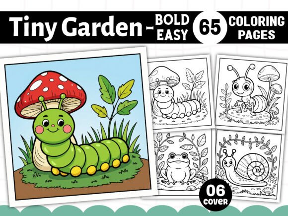 Bold and Easy Tiny Garden Coloring Pages Graphic Coloring Pages & Books Adults By KDP PRO DESIGN