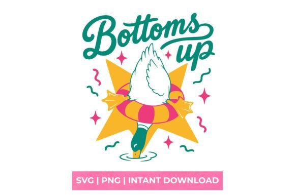 Bottoms Up Funny Duck Summer SVG Graphic by DynjoDesigns · Creative Fabrica