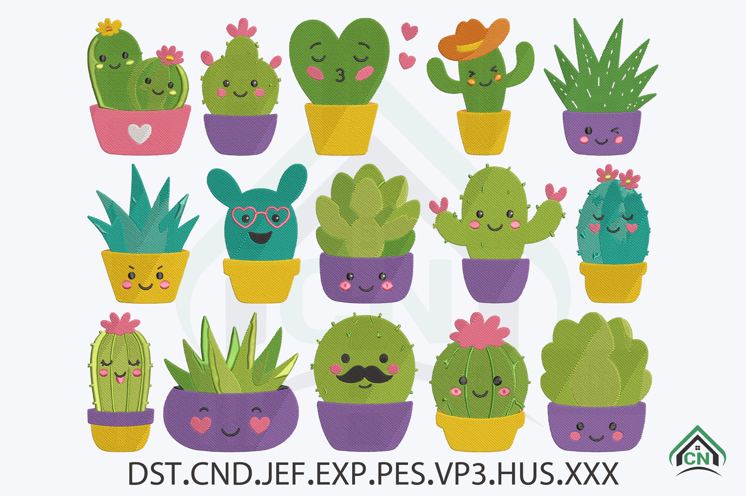 Cactus Embroidery Design Bundle · Creative Fabrica