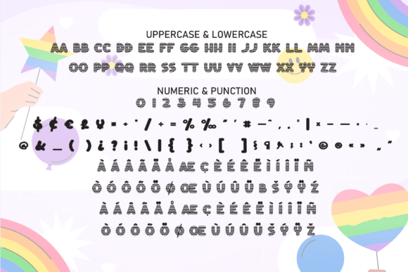 Card Rainbow Font PNG with transparent background - Preview 6