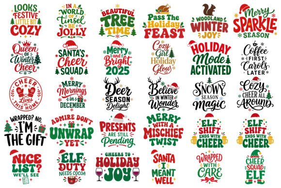 Christmas Holiday Typography SVG Bundle