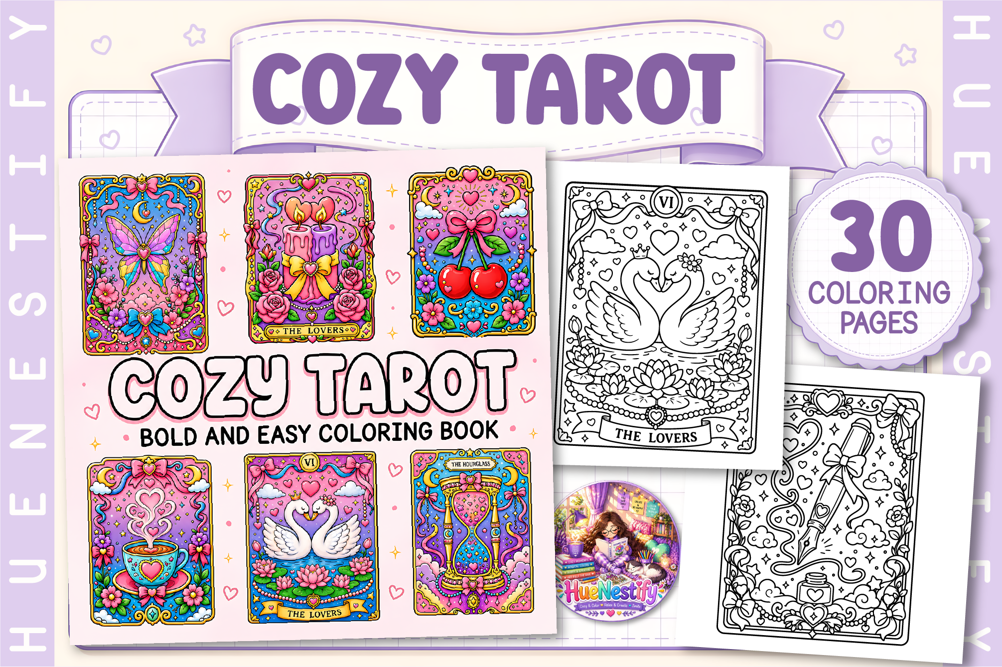 Cozy Tarot Bold and Easy Coloring Book