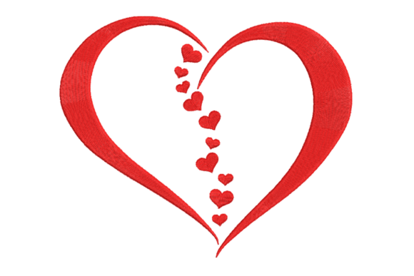 Curved Hearts Outline – Simple Love Saint-Valentin Design de Broderie Par Embroidize
