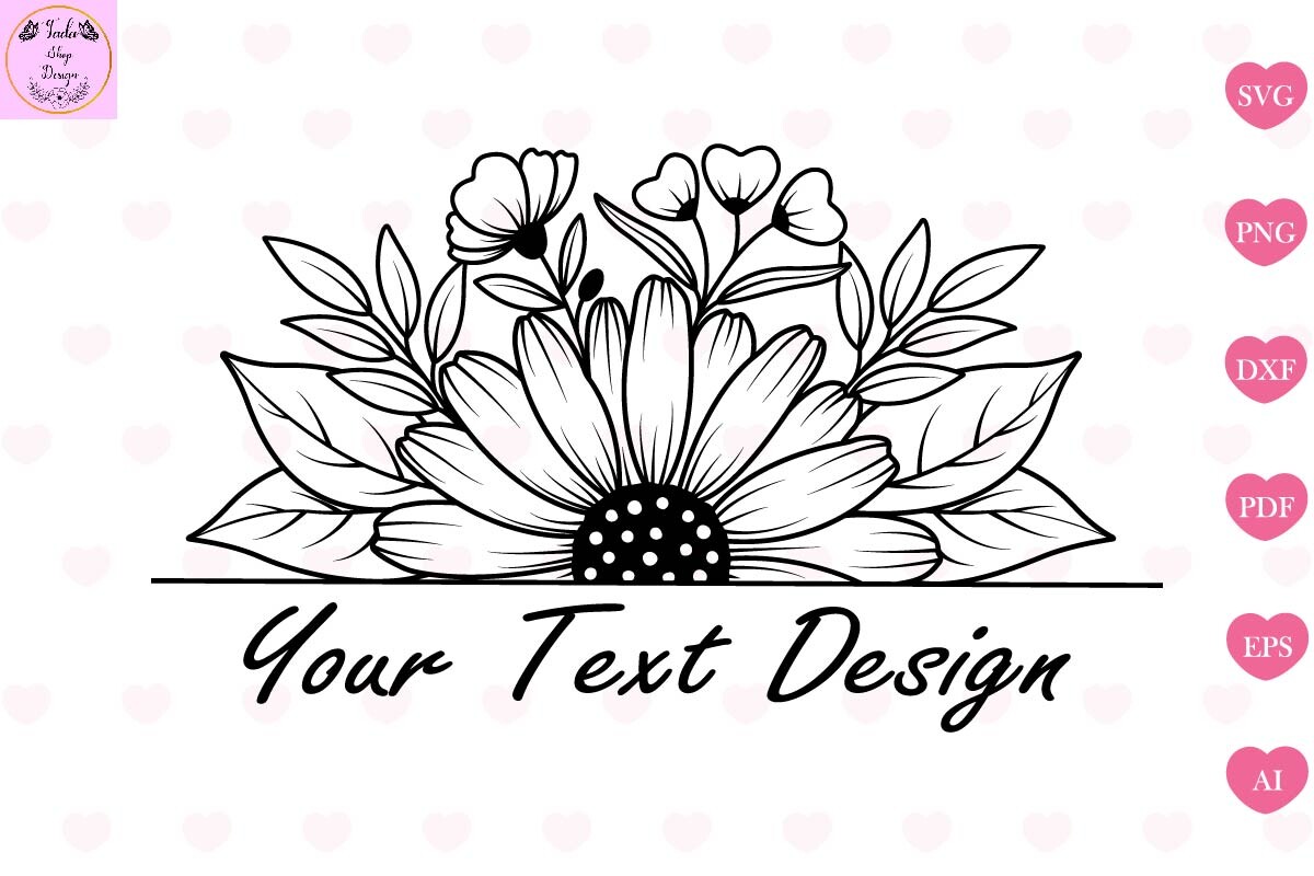 Daisy Flower Monogram Svg, Flower Svg Graphic by Tadashop Design ...