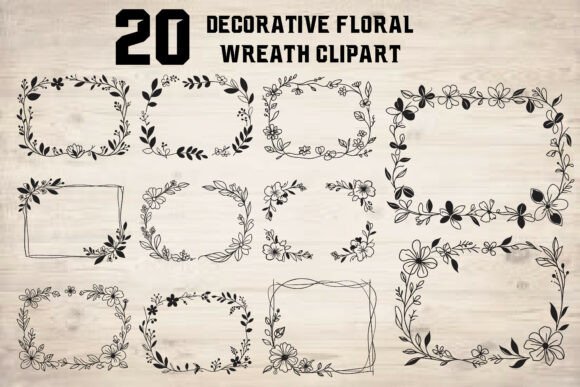 Decorative Floral Wreath Clipart