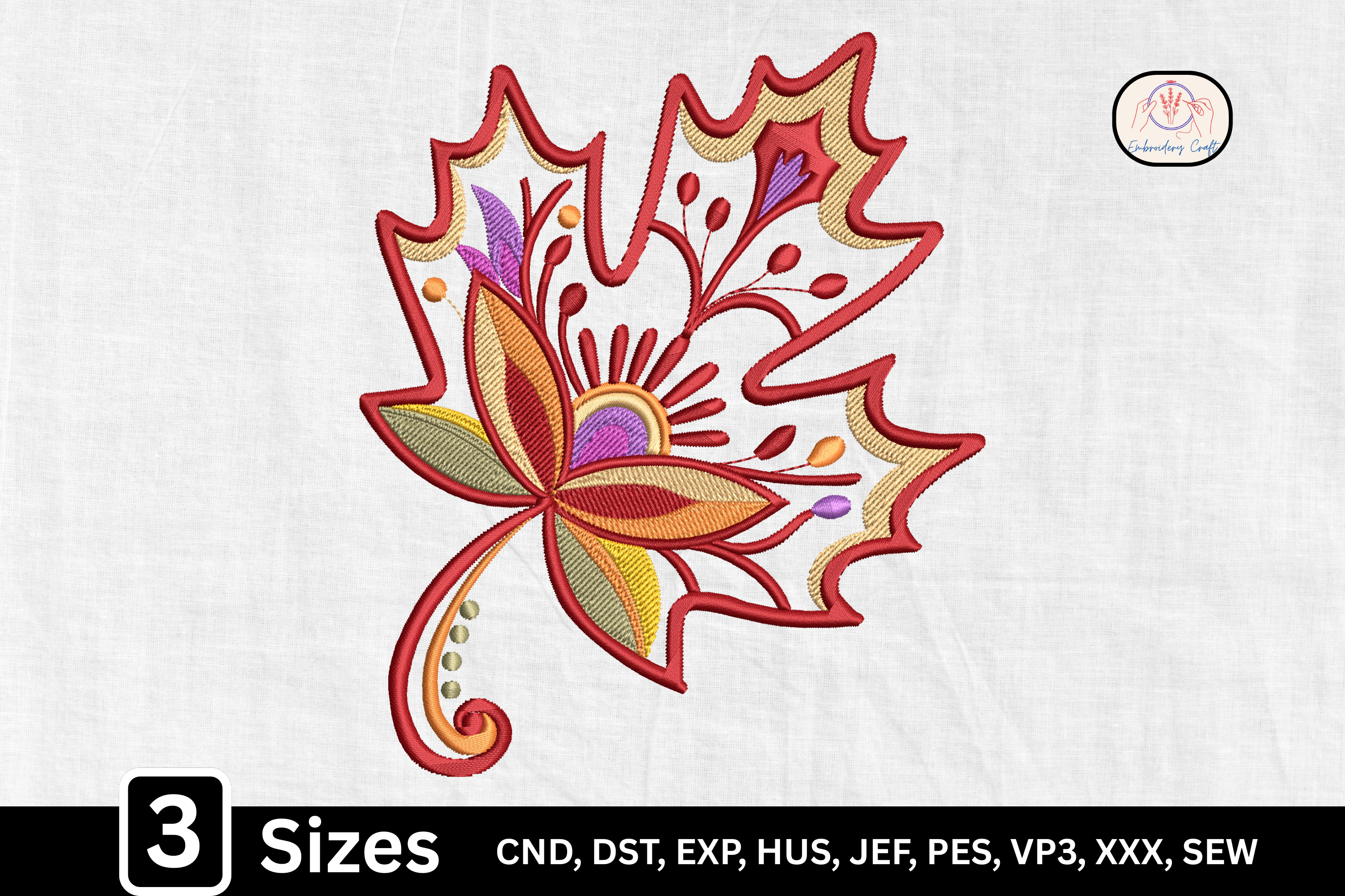 Folk Art Maple Leaf · Creative Fabrica