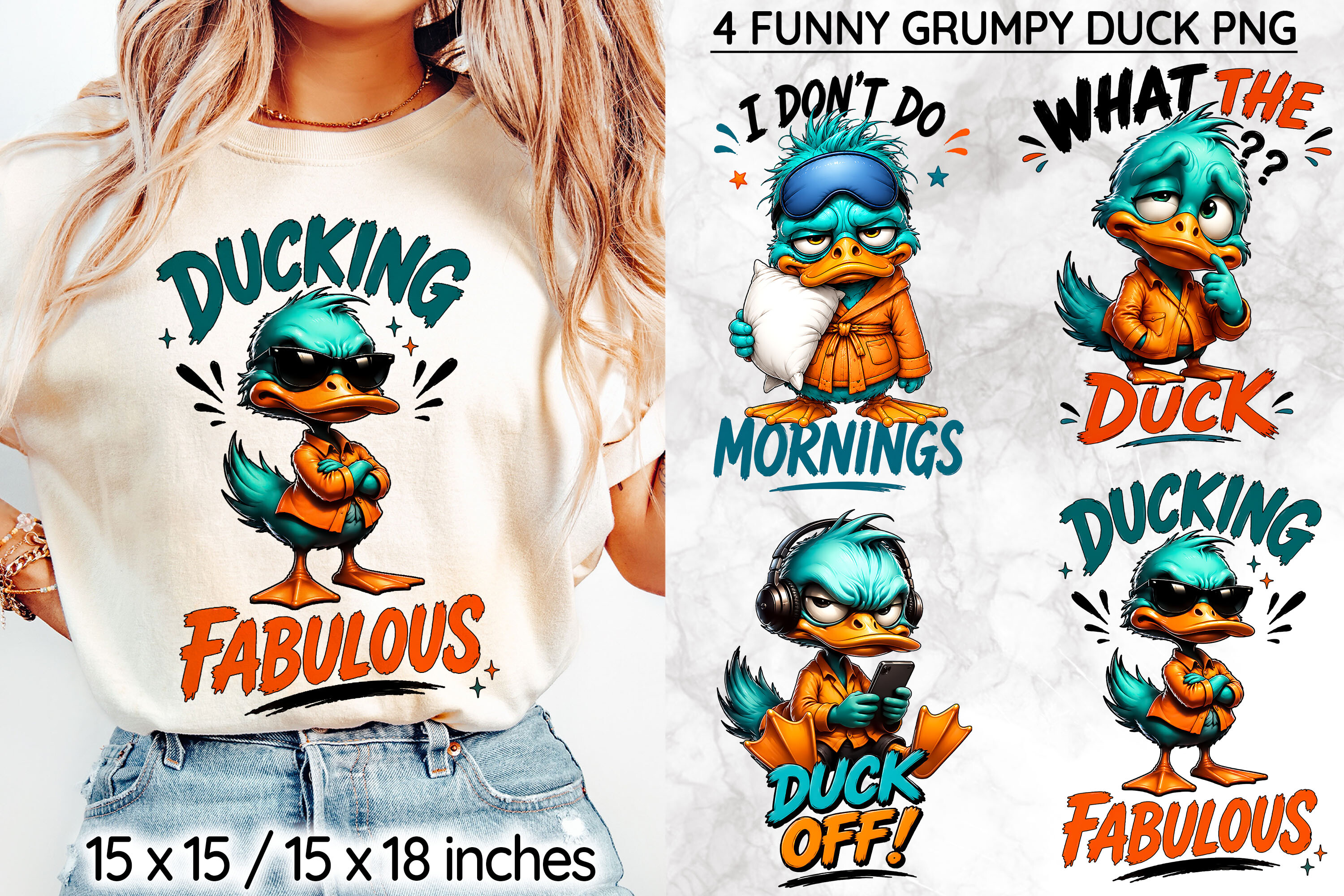 Funny Grumpy Duck Sublimation, Sarcastic Graphic by Designs by Ira ...