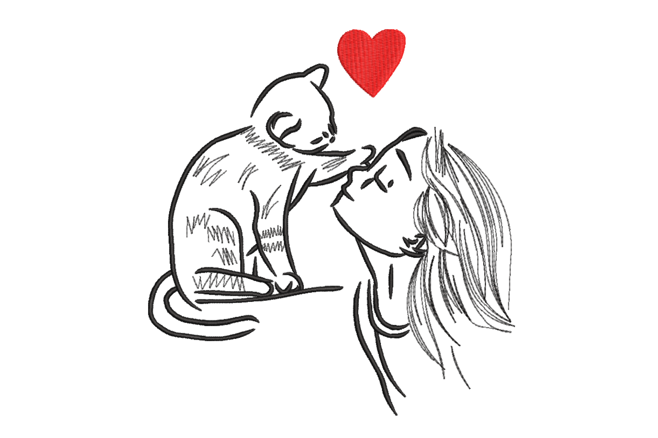 Girl & Cat Love