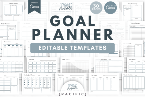 Goal Planner Canva Templates | PACIFIC