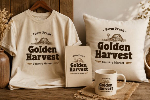 Golden Harvest Font PNG with transparent background - Preview 4