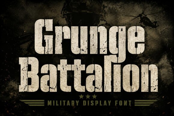 Grunge Battalion Font PNG with transparent background - Preview 1