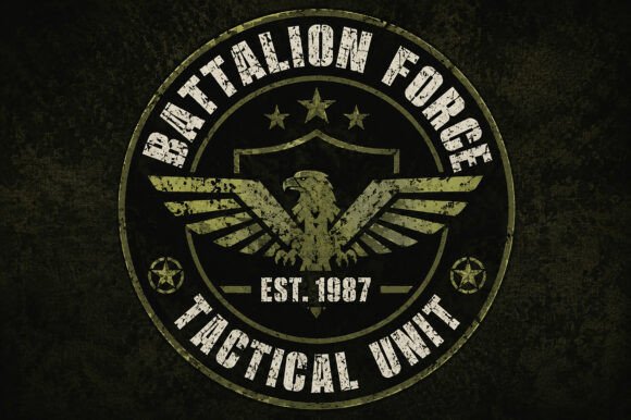 Grunge Battalion Font PNG with transparent background - Preview 2