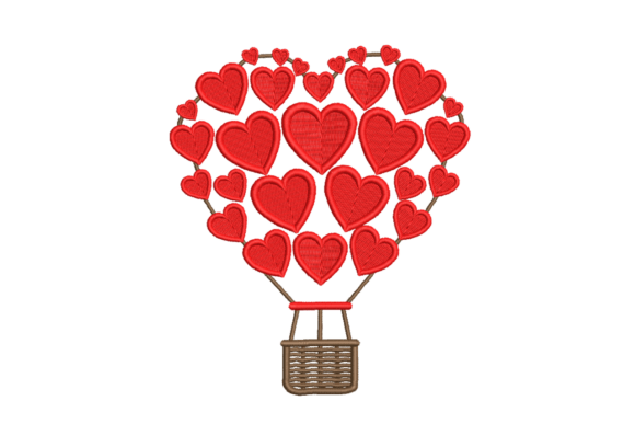 Heart Balloon – Romantic Hot Air Valentine's Day Embroidery Design By Embroidize