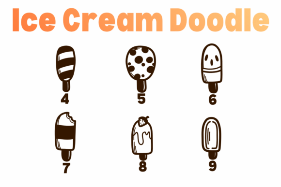 Ice Cream Doodle Font PNG with transparent background - Preview 3