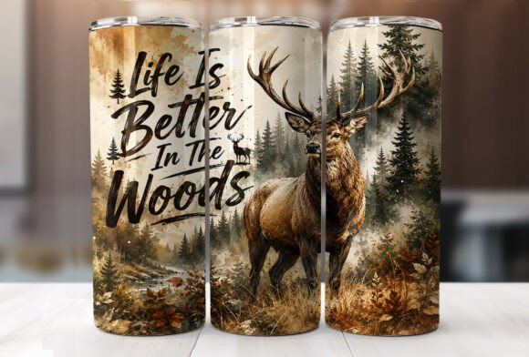 Life is Better in the Woods Tumbler Wrap