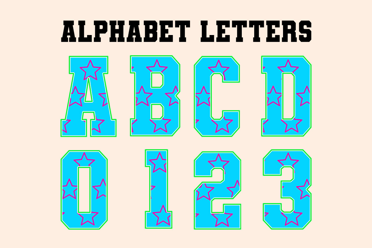 Light Blue Star Summer Alphabet Png Graphic by Beer Design · Creative ...