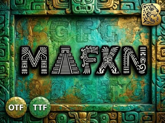 Mayan Font PNG with transparent background - Preview 1