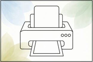 Minimal Printer Line Art Graphic by T-Shirt Biz · Creative Fabrica