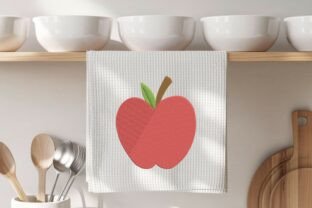 Red Apple Embroidery DST PES Pattern · Creative Fabrica