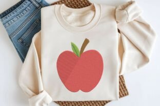 Red Apple Embroidery DST PES Pattern · Creative Fabrica