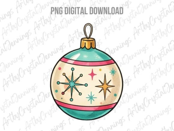 Retro Christmas Ornament PNG