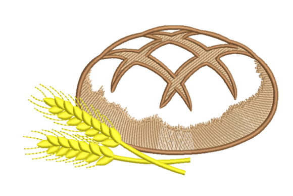 Rustic Bread & Wheat – Bakery Kitchen & Cooking Embroidery Design By Embroidize