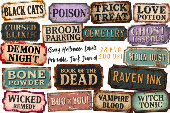 Scary Halloween Labels Printable