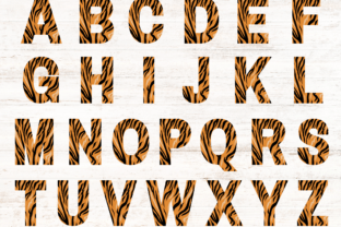 Tiger Skin Alphabet &amp; Numbers Graphic by AllC DESIGNS · Creative Fabrica