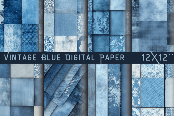 Vintage Blue Digital Paper