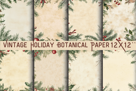 Vintage Holiday Botanical Paper