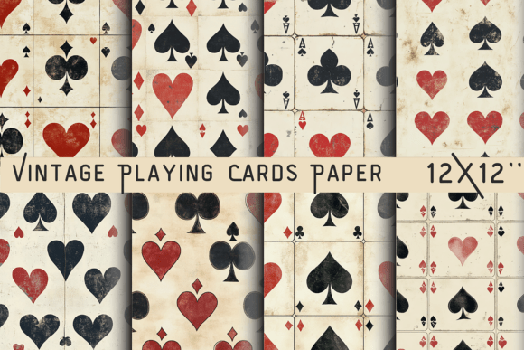 Vintage Playing Cards Paper Graphic Backgrounds By DigiArt