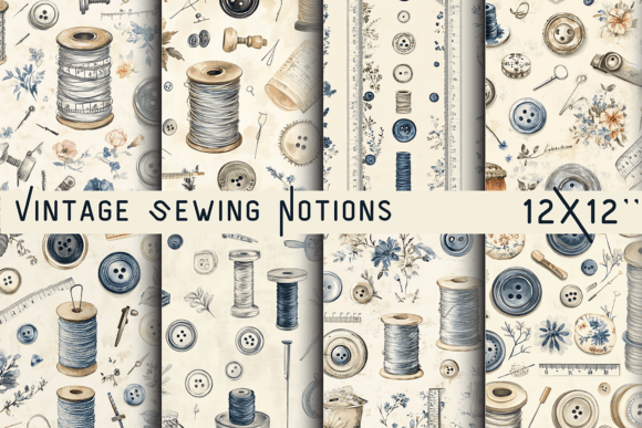 Vintage Sewing Notions Background Graphic Backgrounds By DigiArt