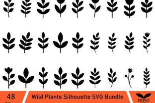 Wild Plants Silhouette SVG Bundle Graphic by Priyo Design Shop ...