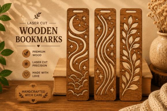Wooden Bookmarks SVG Laser Cut Files