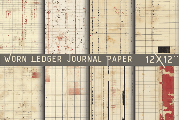 Worn Ledger Journal Paper Graphic Backgrounds By DigiArt