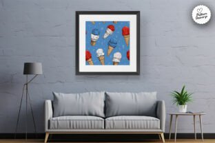 American Red Blue Ice Creams Pattern Graphic by Pattern Universe ...