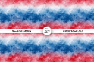 American Red Blue Watercolor Pattern Graphic by Pattern Universe ...