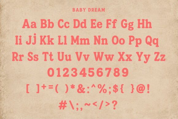Baby Dream Font PNG with transparent background - Preview 2