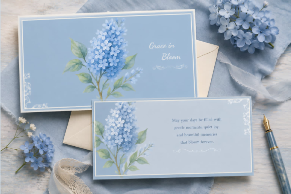 Blue Hydrangea Greeting Card