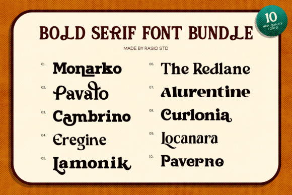 Bold Serif Bundle Font PNG with transparent background - Preview 1