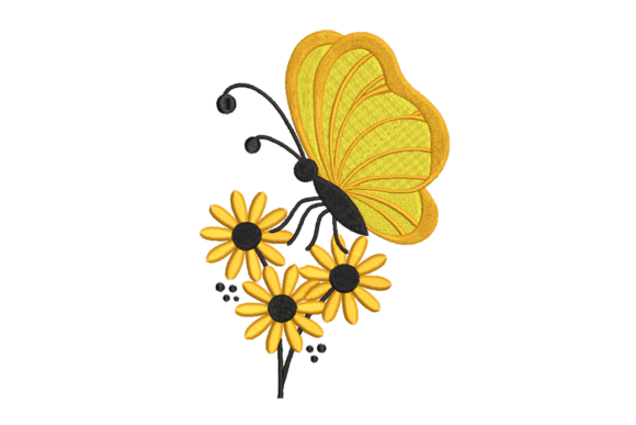 Butterfly on Daisies – Yellow Floral