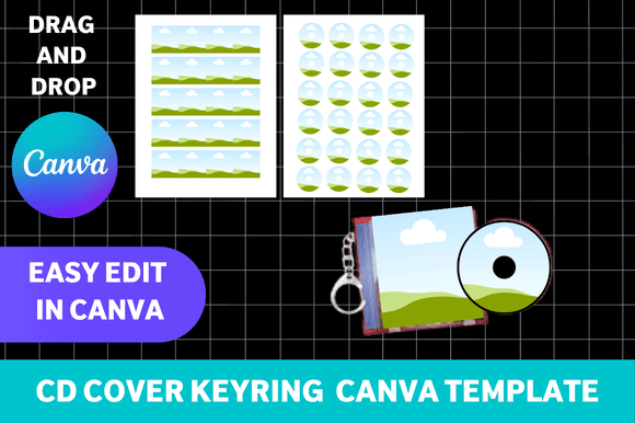 CD Cover Keyring Canva Template