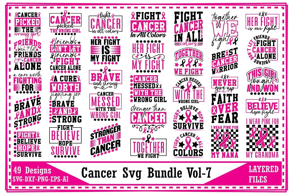 Cancer Svg Bundle Vol. 7 Bundle · Creative Fabrica