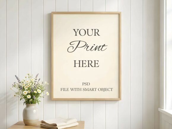 Cozy Cottagecore Frame Mockup PSD Grafica Cornici e Poster Di Mockups Of Imaginations