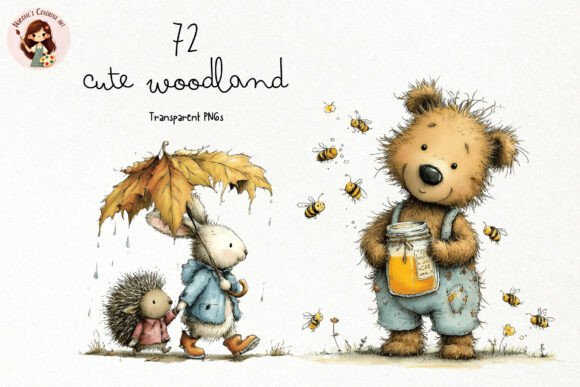 Cute Woodland Animals PNG Clipart Graphic Illustrations By Nicolle's Colorful Art