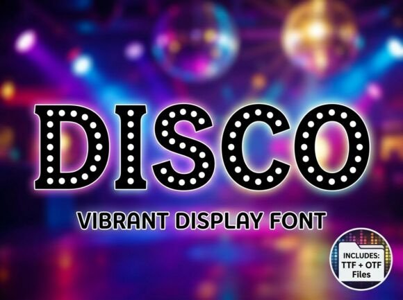 Preview specimen of Disco decorative font