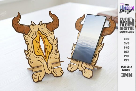 Dragon Phone Stand Laser Cut | Fantasy Corte con Láser Por The T Store Design